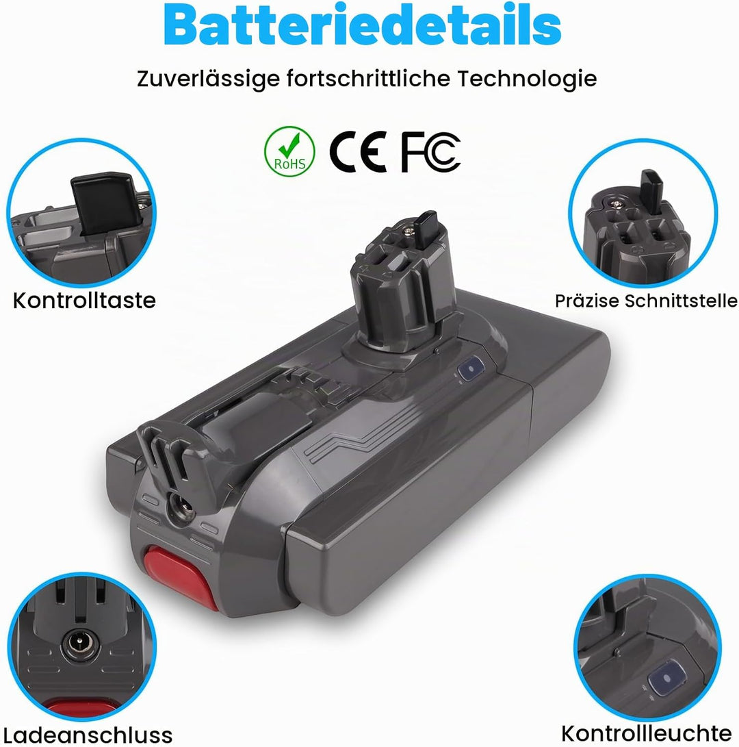 25,2 V 3900 mAh Click-In Akku Kompatibel mit Dyson V11 V15 SV15 SV16 SV18 V11 Torque Drive V11 Outsi