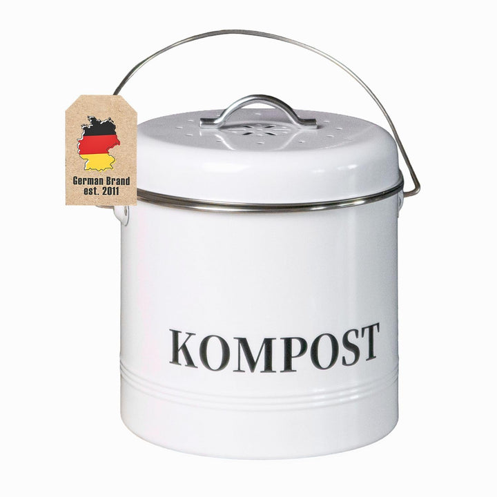 Komposteimer Biomülleimer aus Eisen für die Küche - 21.5 x 19 x 20.5 cm - 3 Liter Füllmenge - Behält