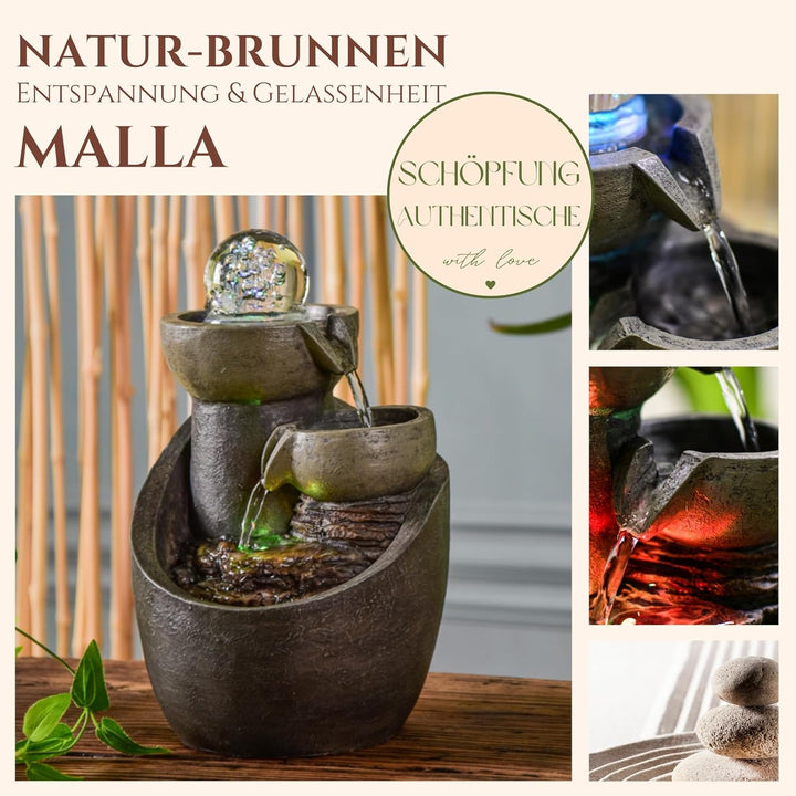 Innenbrunnen Kaskaden Glas Wasserwassereffekt Natursteinlicht LED Bunte LED, Tischbrunnen, aussergew