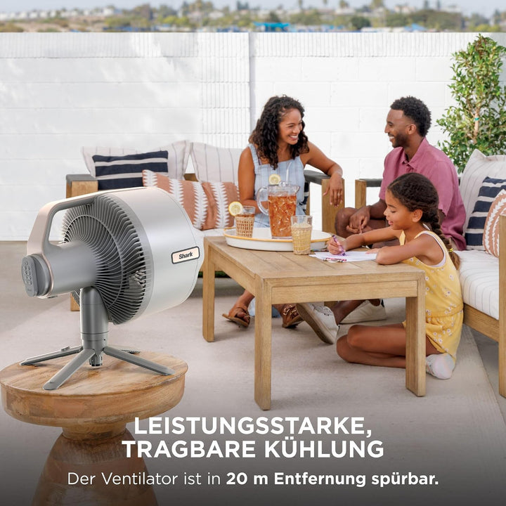 Shark FlexBreeze Pro Mist Akku-Ventilator für innen und aussen mit Sprühsystem, tragbarer Sprühtank,