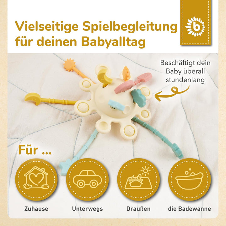 Bieco Silikon Activity Planet Banana | Montessori Spielzeug für 1-Jährige | Ufo Motorikspielzeug | Z