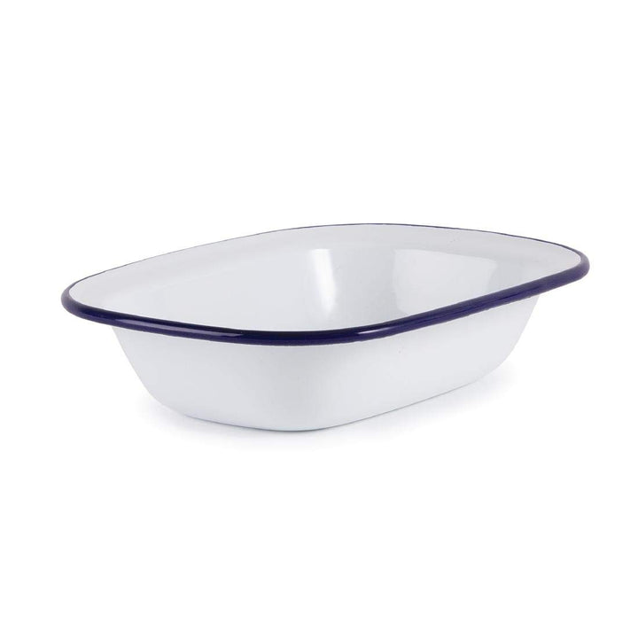 Olympia Emaille Retro-Pastetenformen Set - Rechteckig 180 x 135 mm (6 Stück), Weiss und Blau, Langle