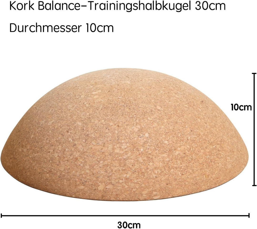 Kork Balance-Trainingshalbkugel 30cm Durchmesser 10cm Höhe Antirutsch-Design für Balance Board/Reha-