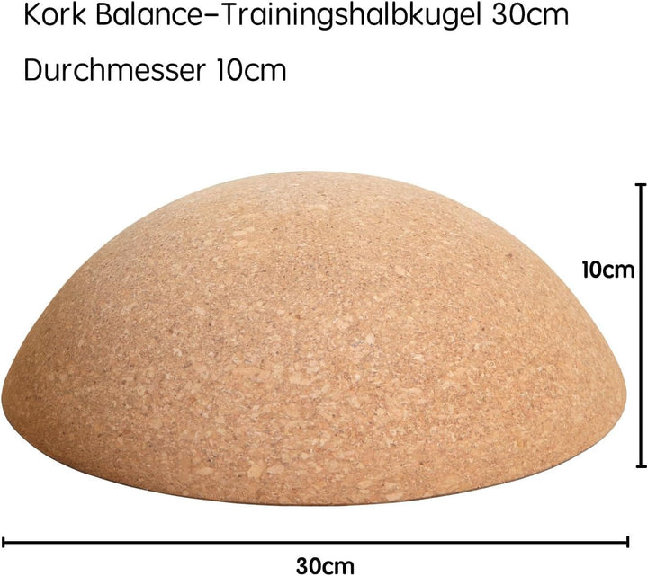 Kork Balance-Trainingshalbkugel 30cm Durchmesser 10cm Höhe Antirutsch-Design für Balance Board/Reha-