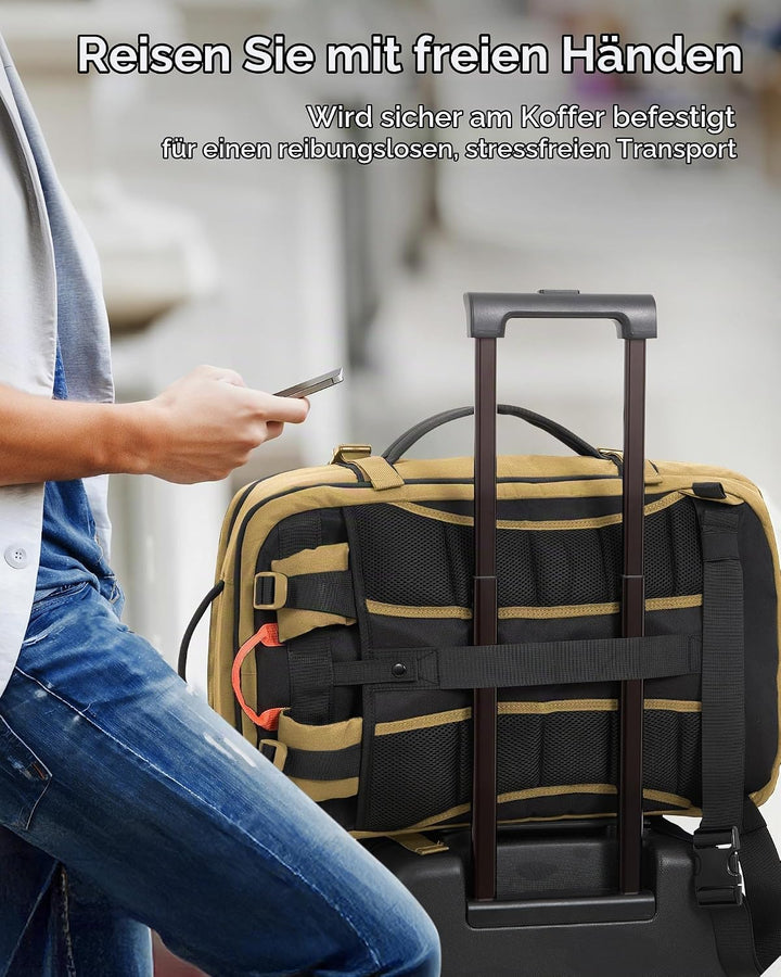 Tolaccea Handgepäck Rucksack, TSA-Freundlich Reiserucksack, Laptop Rucksack für 17.3 Zoll, Erweiterb