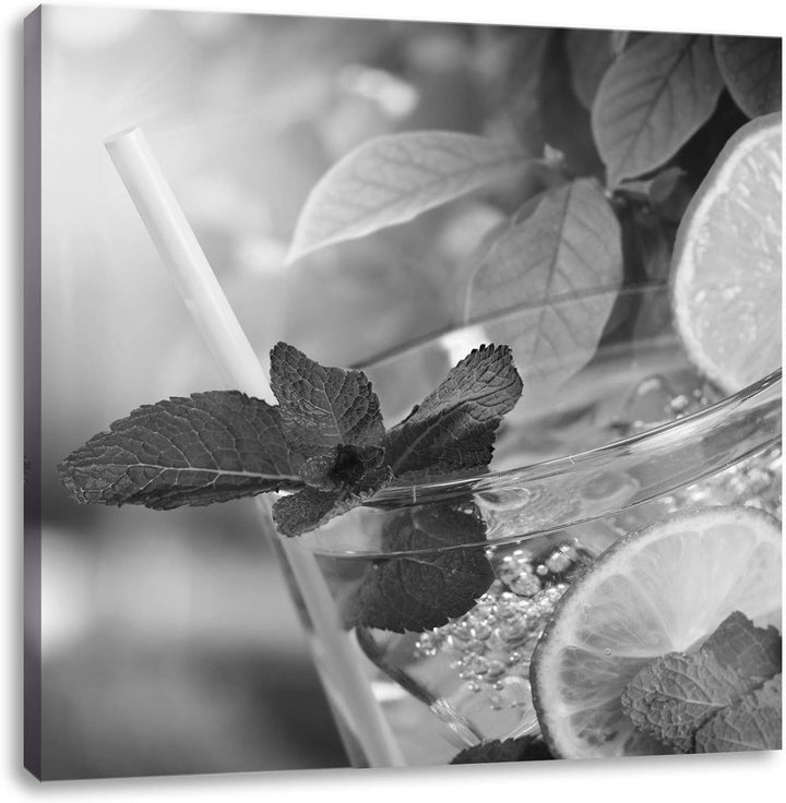 Pixxprint Erfrischender Mojito Cocktail als Leinwandbild | Grösse: 70x70 cm | Wandbild | Kunstdruck