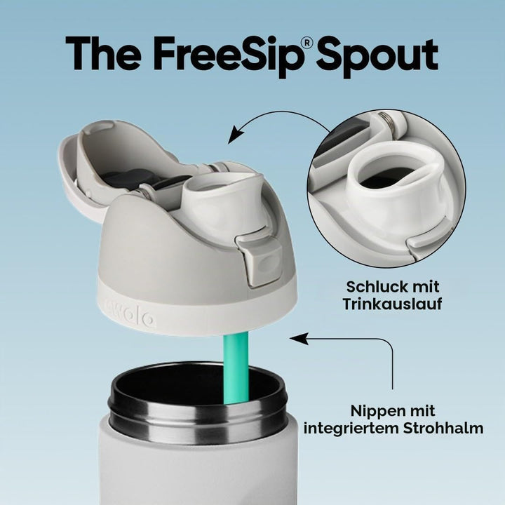 Owala FreeSip Isolierte Edelstahl-Wasserflasche mit Strohhalm für Sport und Reisen, auslaufsicher, B