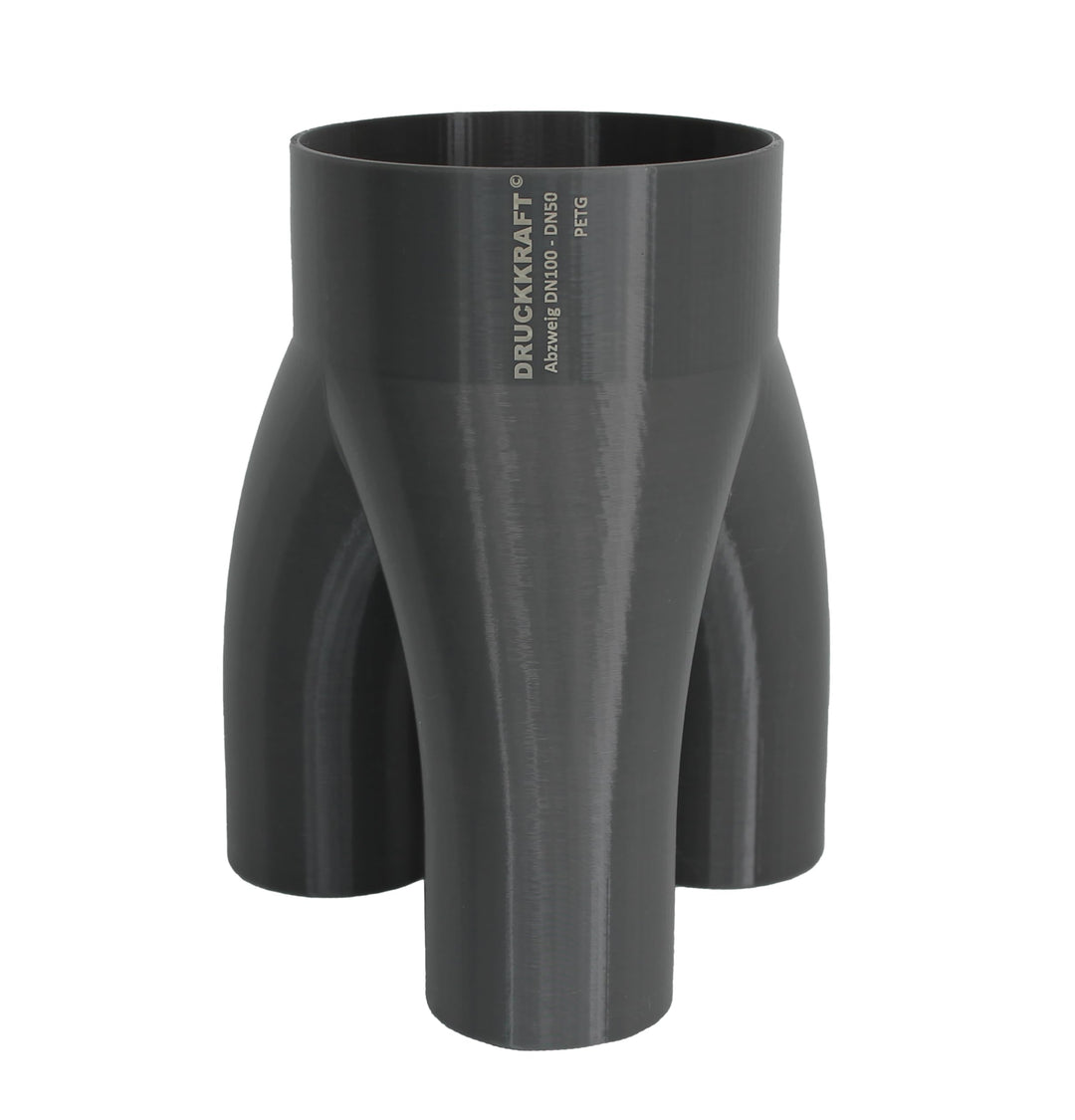 DRUCKKRAFT 3-Wege Abzweig Rohr DN100 - DN50 | Abzweigstück | Y-Verteiler | Absauganlage | Rohrverbin