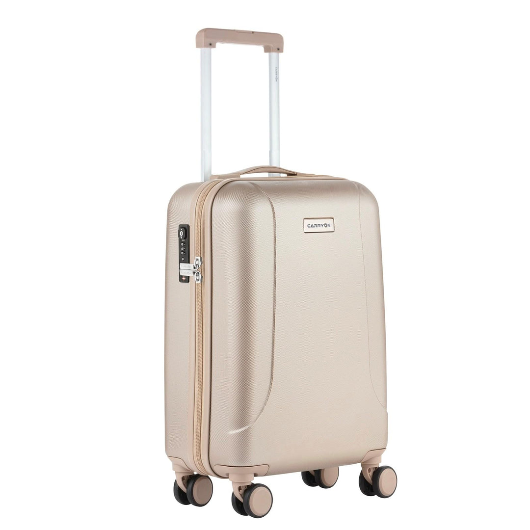 CarryOn Skyhopper TSA Reisetrolley 55cm - Koffer Händgepack mit OKOBAN Champagner Champagne Cabin, C