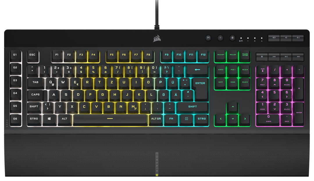 CORSAIR K55 RGB PRO Kabelgebundene Membrantastatur - IP42 staub- Und Spritzwassergeschützt - 6 Makro