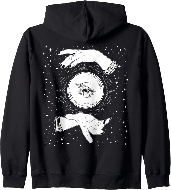 Vintage Witchy Kristallkugel Magisches Auge Hexe Hände Kapuzenjacke