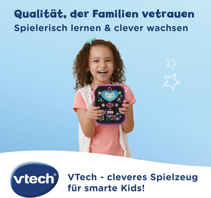 VTech Kidisecrets Selfie Music 2.0 black – Kindertagebuch mit 2 Kameras, MP3-Player, Gesichtserkennu