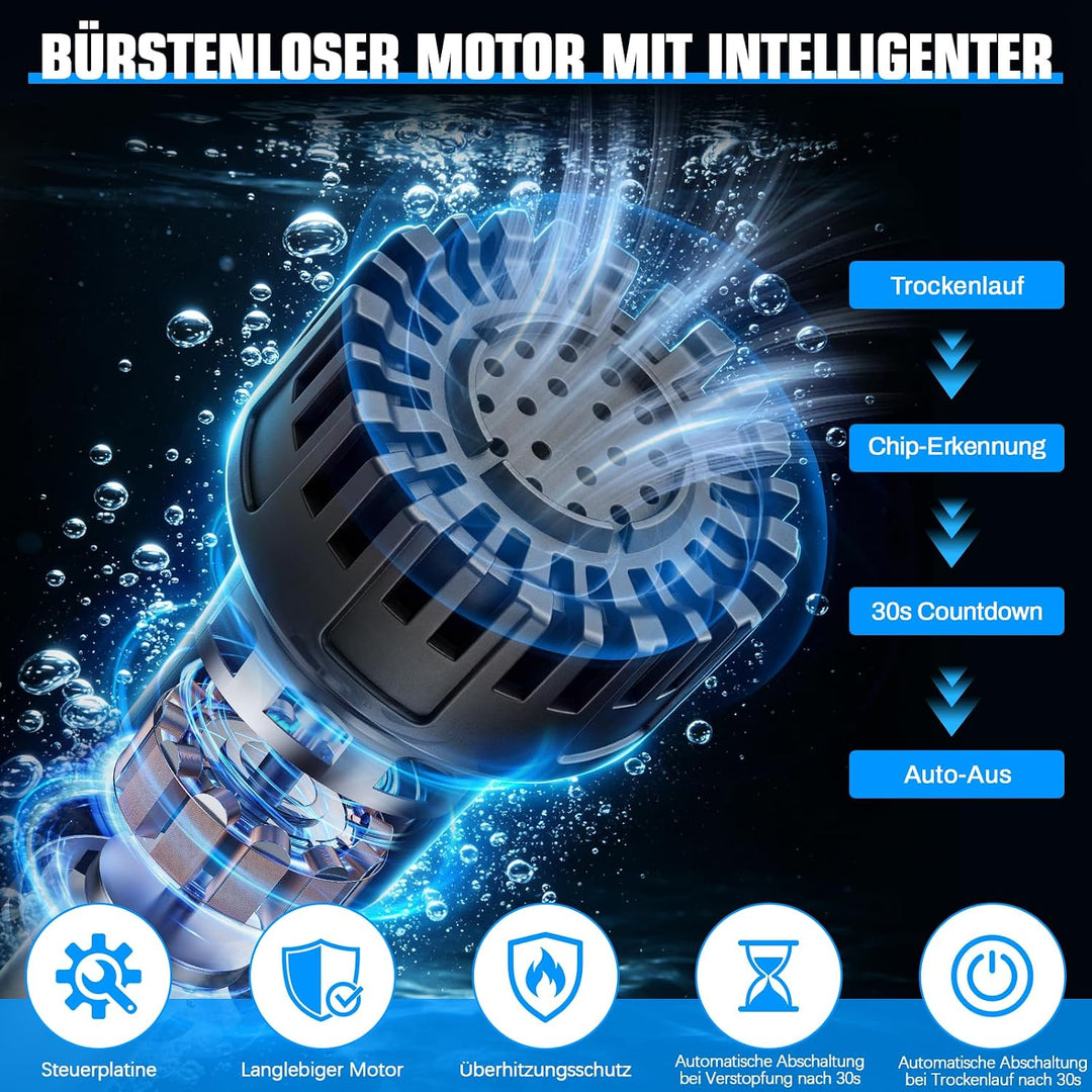 Akku Regenfasspumpe kompatibel mit Makita 18V, 3600 L/h, 10m Förderhöhe | Bürstenlos Motor, mit Gart
