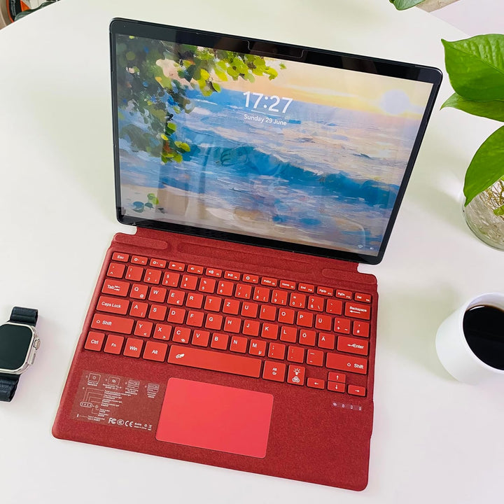 Deutsche QWERTZ Layout Tastatur für Microsoft Surface Pro 11/10 / 9/8 / X, 13 Zoll - Ultraflaches, b