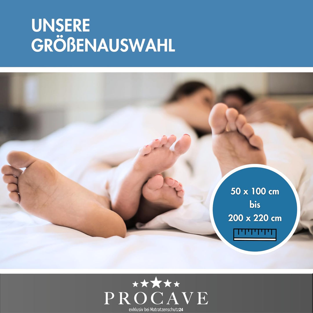 PROCAVE Matratzenauflage Lyocell-Tencel versteppt, Matratzenschoner mit 4-Eckgummis, Matratzen-Spann
