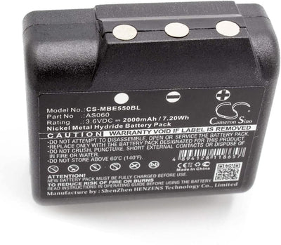 3.6V 2000mAh / 7.20Wh Akku, Ersatzakku kompatibel mit IMET AS060, AS083, BE3600, BE5500, M550 Ares,