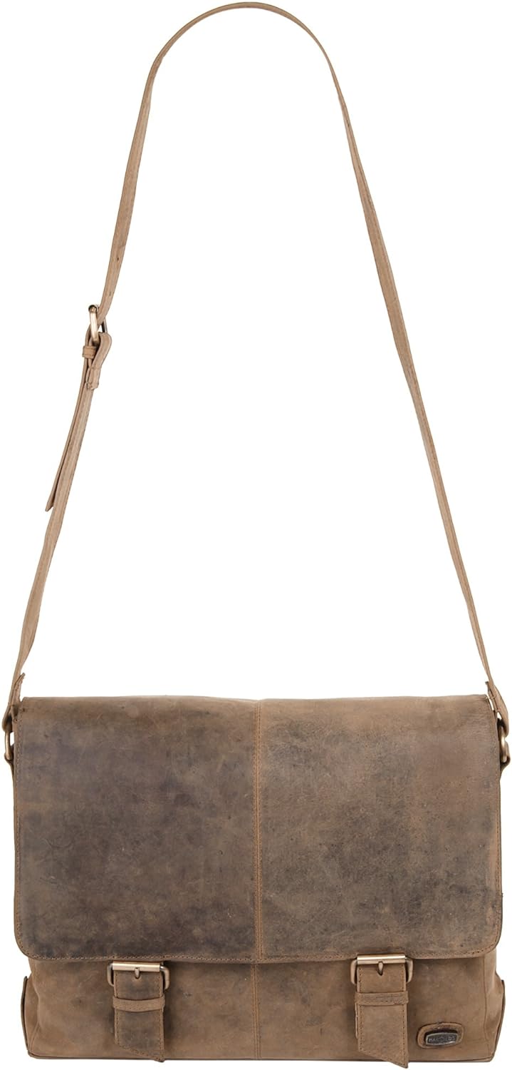 Harold's Kuriertasche 40 x 30 x 10 cm Rind-Leder Messenger Schulter-Tasche 339903