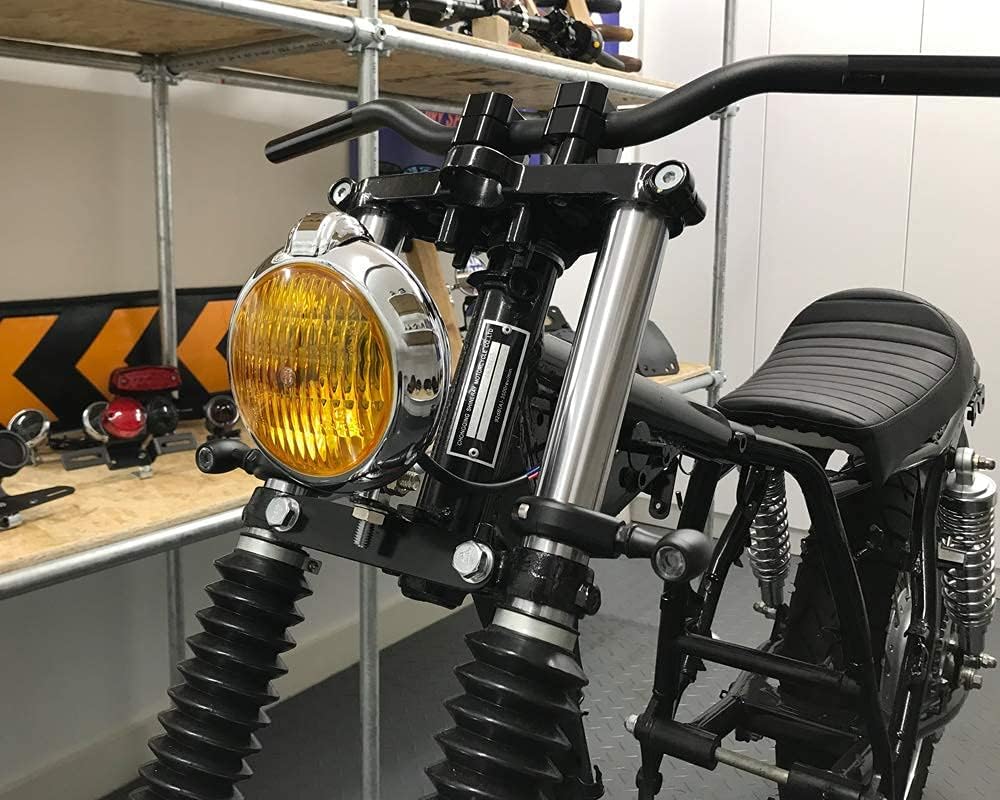 Motorrad Scheinwerfer Klassisch Chrom für Bobber Chopper Scrambler Cafe Racer - 12V 35W