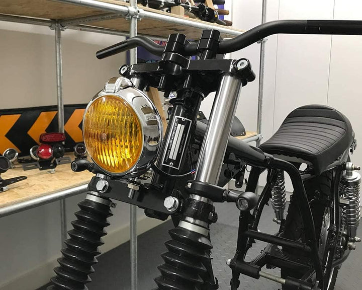 Motorrad Scheinwerfer Klassisch Chrom für Bobber Chopper Scrambler Cafe Racer - 12V 35W