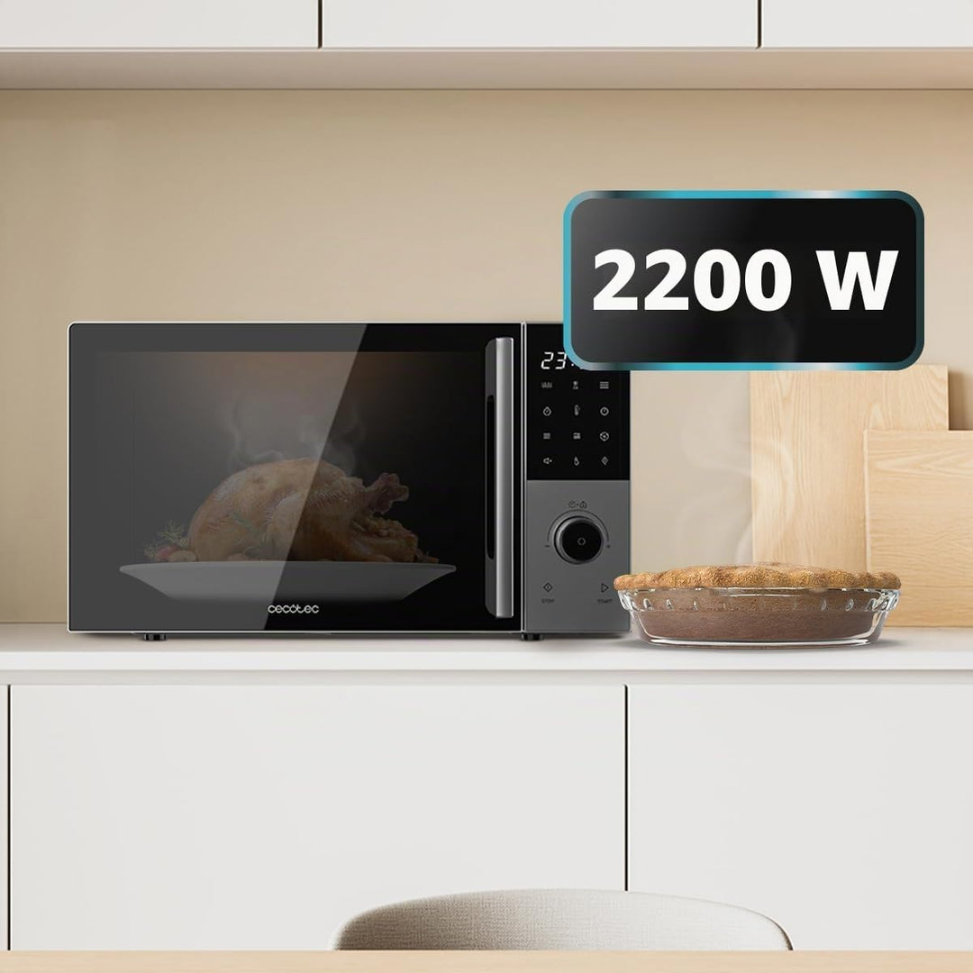 Cecotec Digitaler Mikrowellenherd mit Grill 28L Proclean 2800. 900W, Grill 1200W, Konvektion 2200W,
