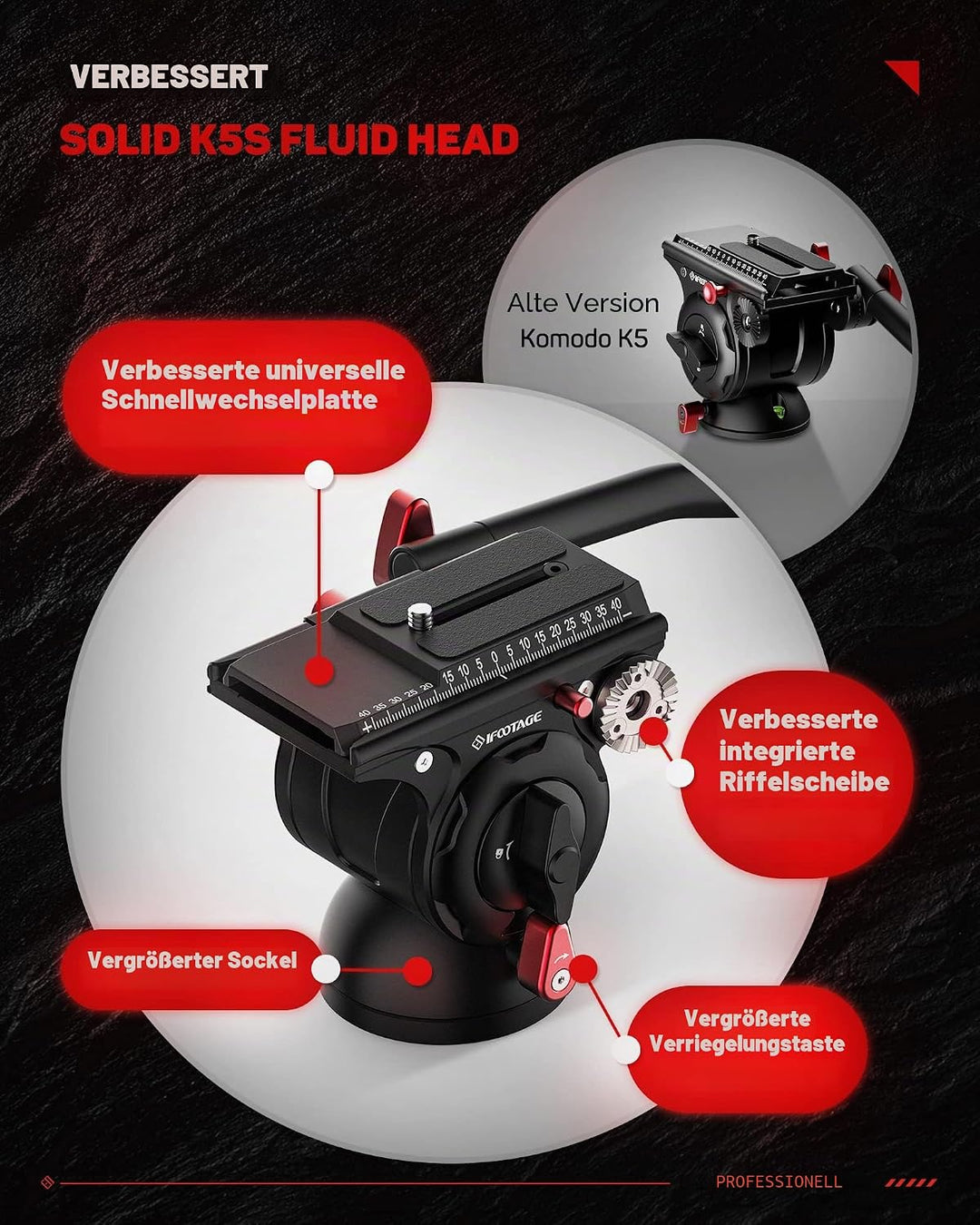 iFootage Komodo K5S Fluidkopf, Komodo K5S