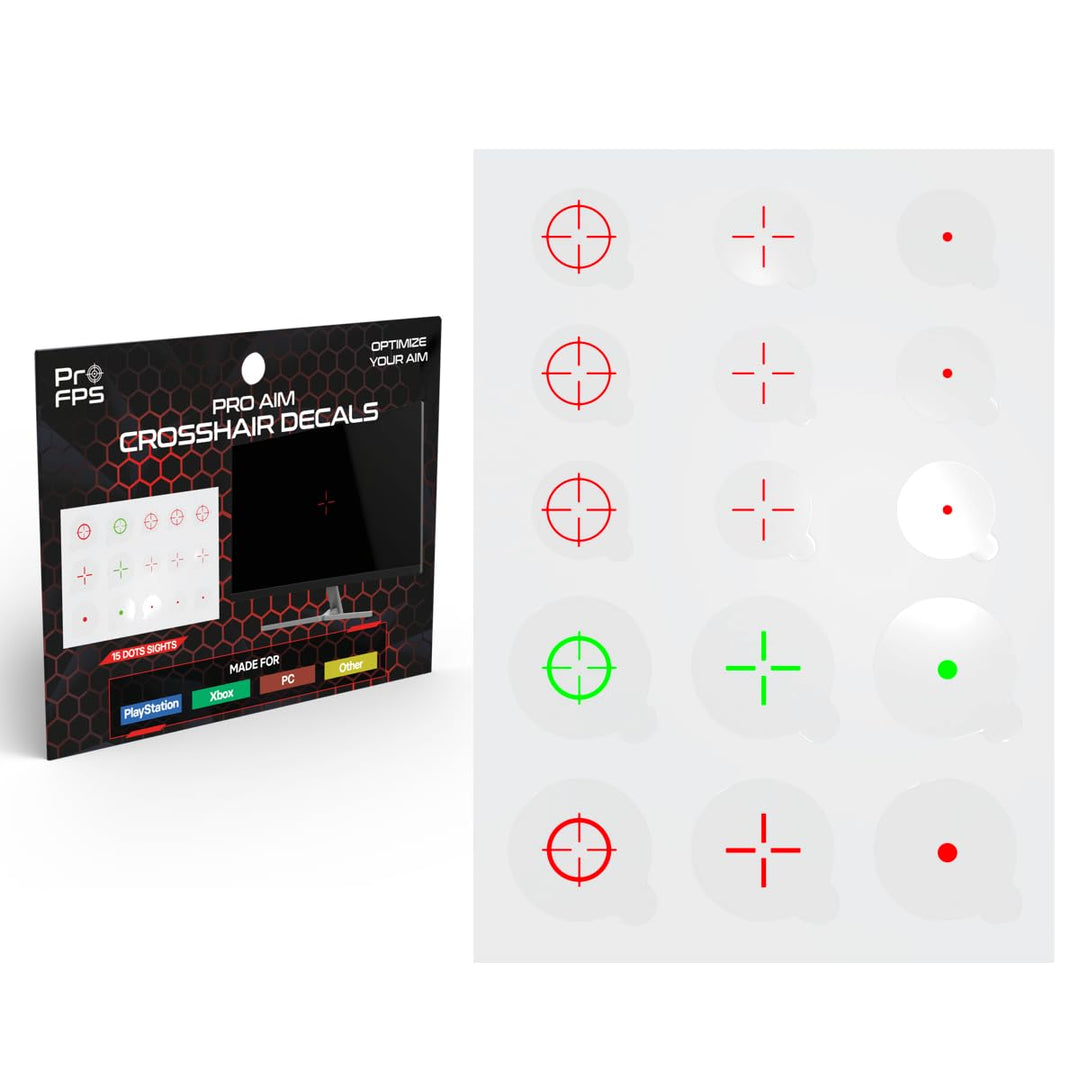 ProFPS Fastscope Fadenkreuz Aufkleber 15er Set – Aim Assist Crosshair Decals für PS5 Controller Zube