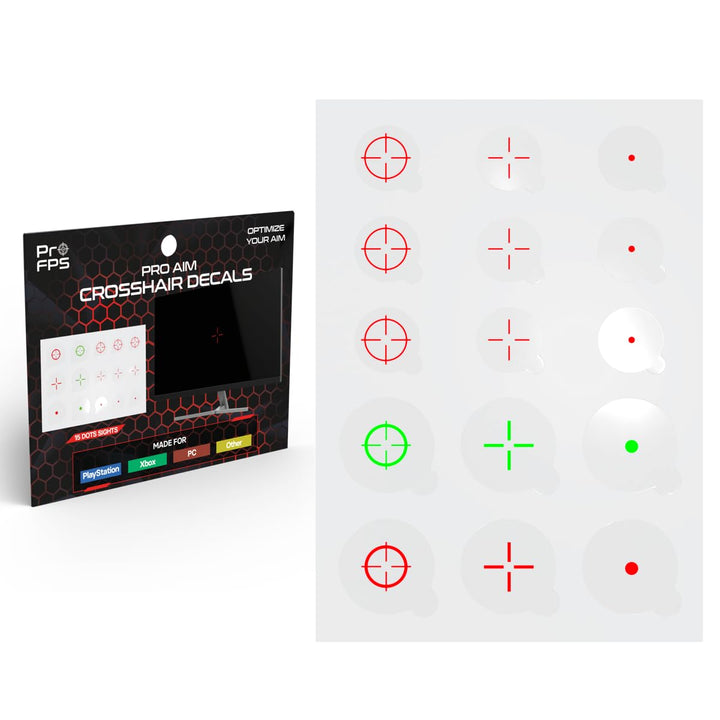 ProFPS Fastscope Fadenkreuz Aufkleber 15er Set – Aim Assist Crosshair Decals für PS5 Controller Zube