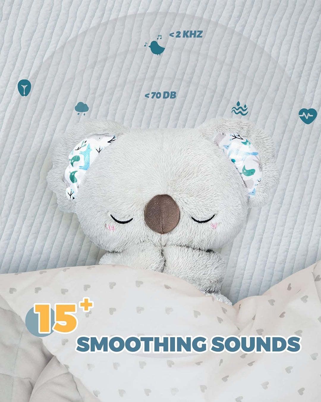 Super Wings Auby Soothe 'n' Cuddle Koala, Plüschspielzeug mit 10 Schlafliedern, Lichtern und rhythmi
