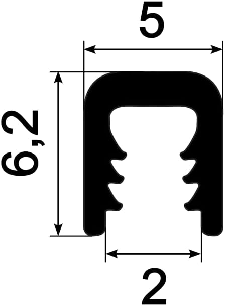 EUTRAS [10m] Kantenschutz KSO4006 schwarz 2,0 mm – schützt und entschärft Kanten – für Bleche und Au