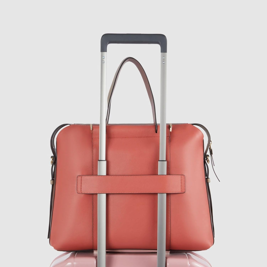 Piquadro Circle Schulranzen, 38 cm, Orange / Braun, Orange / Braun