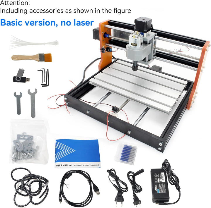 RATTMMOTOR Upgrade CNC 3018 Pro,3 Achsen GRBL Steuerung,mit X Y Z Achse Limiter+Not-Aus Funktion,DIY
