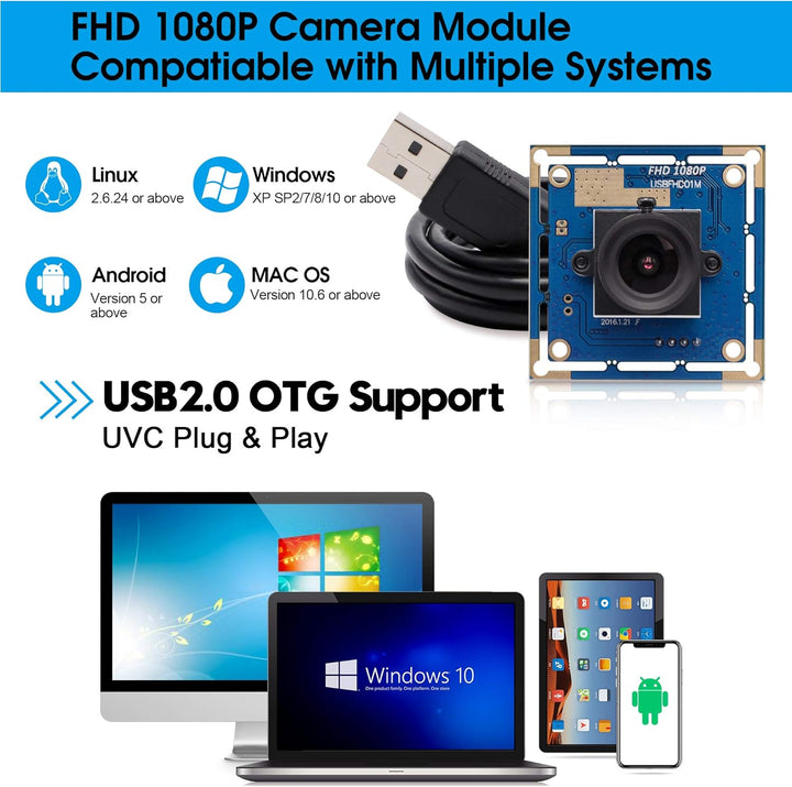 Svpro 2-Megapixel-HD-Freier Treiber für USB-Kameras 1 / 2,7 '' CMOS OV2710 Maximale Auflösung 1920X1