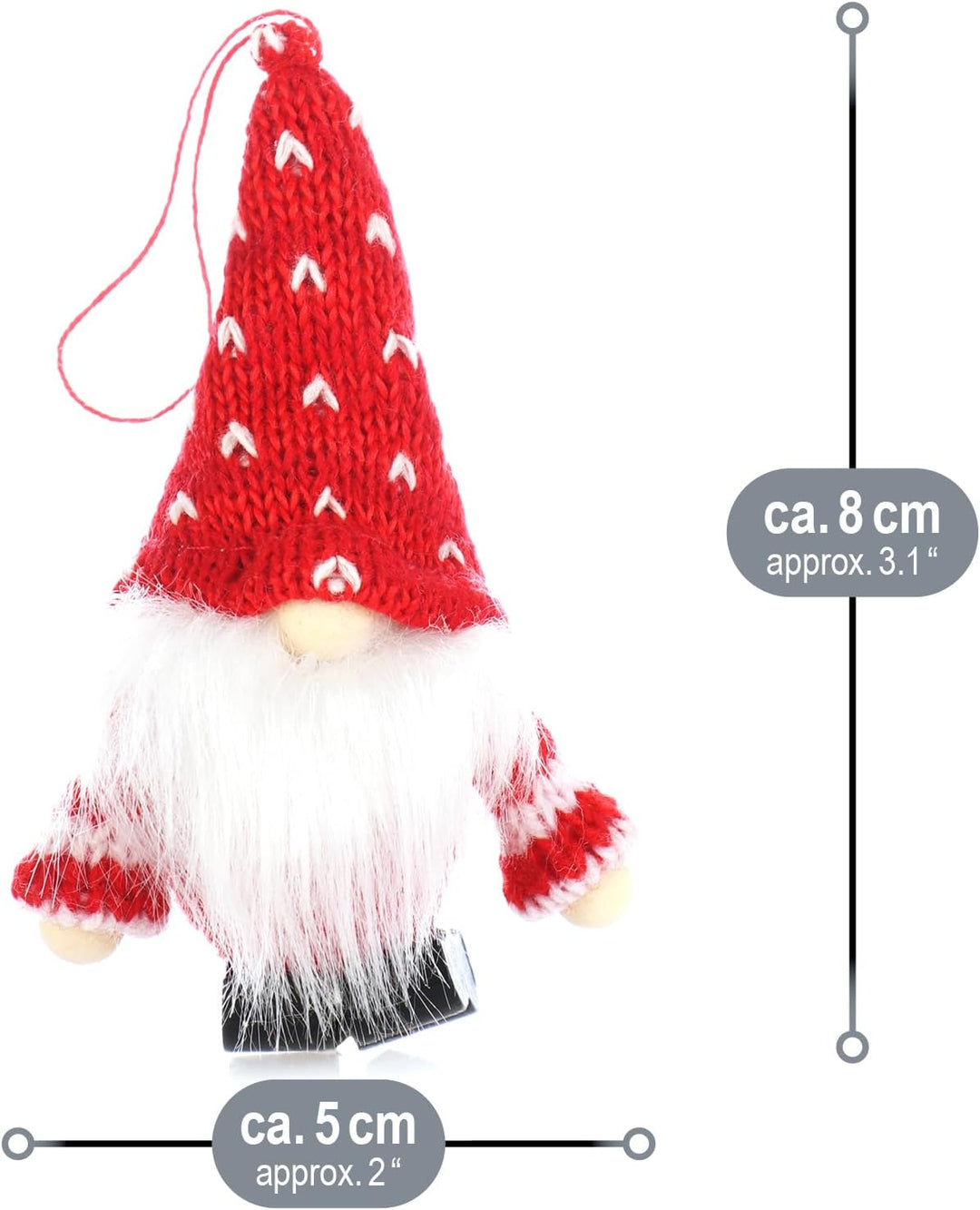 com-four® 12x Premium Weihnachtsmann-Anhänger für den Weihnachtsbaum, Christbaum-Figuren Anhänger al