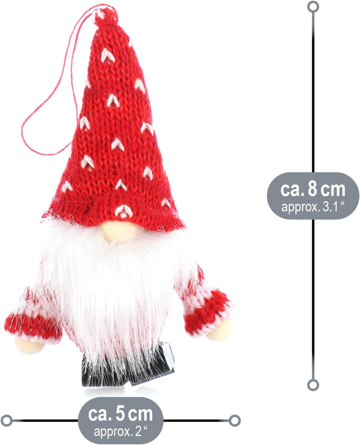 com-four® 12x Premium Weihnachtsmann-Anhänger für den Weihnachtsbaum, Christbaum-Figuren Anhänger al