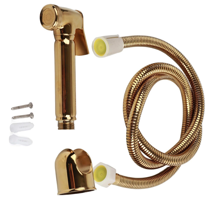Eujgoov Massive Messing-Wandmontage-Dusche, Gold-Bidet-Sprayer für Toilette, Douchette, WC, Doree-WC