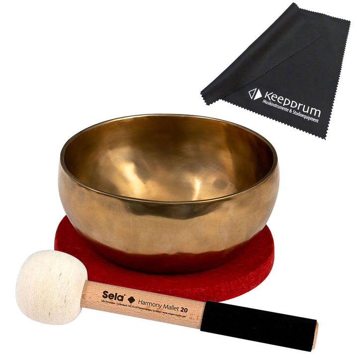 Sela SE 262 Harmony Singing Bowl Klangschale 17 cm inkl. Schlägel, Baumwolltasche, Filzring + keepdr