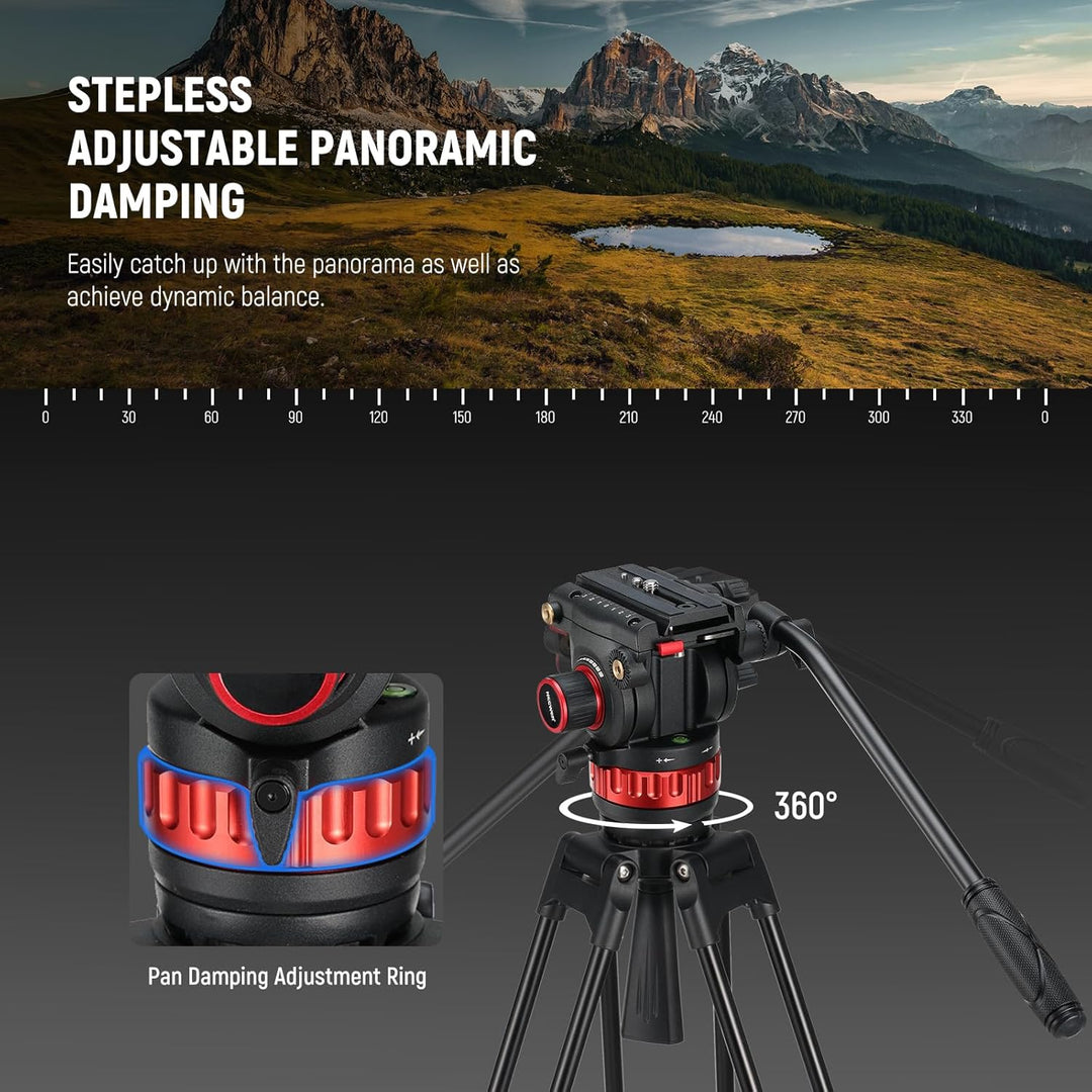 NEEWER 189cm Videostativ Video Tripod mit Dämpfung Fluidkopf & RØDE Lavalier GO professionelles Lava