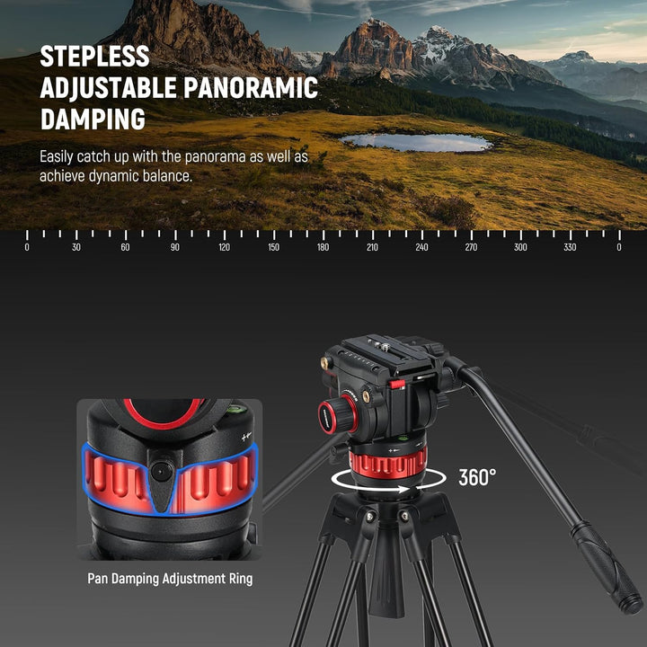 NEEWER 189cm Videostativ Video Tripod mit Dämpfung Fluidkopf & RØDE Lavalier GO professionelles Lava