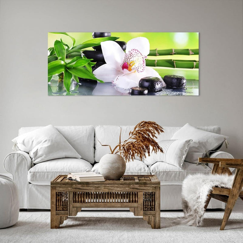 Wandbilder Dekoration Wohnzimmer blume orchidee Panorama Bilder auf Leinwand 120x50cm Leinwandbild m