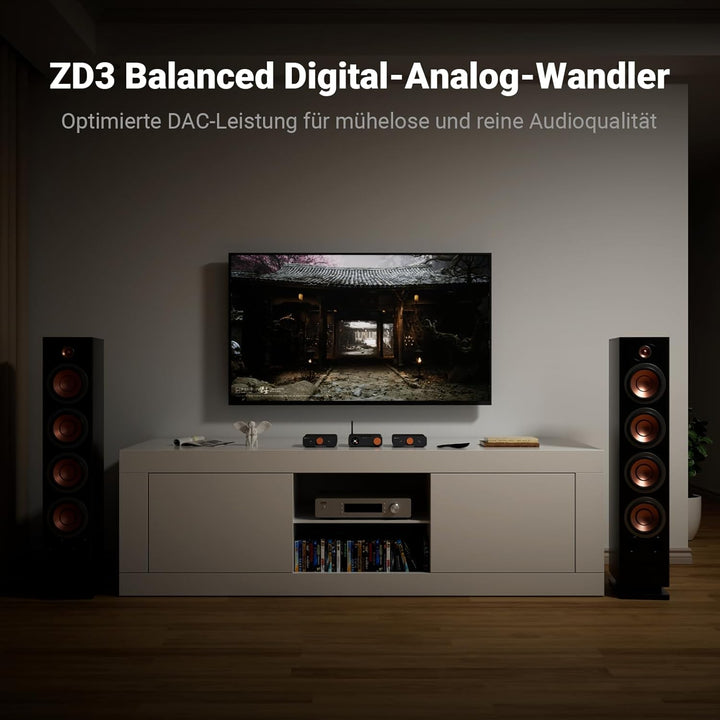 Fosi Audio ZD3 Desktop DAC Preamp, Fully Balanced DA Wandler mit ES9039Q2M für Heim-Stereo-Verstärke