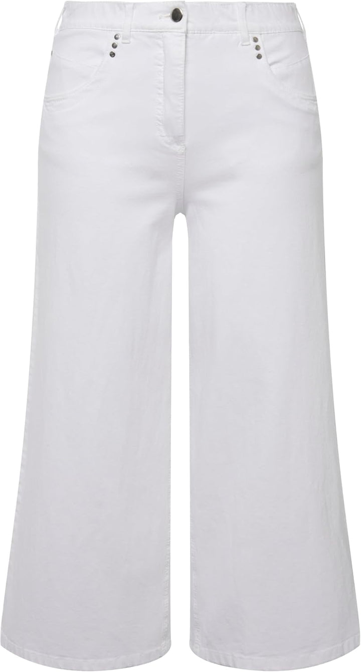 Ulla Popken Damen Denim Culotte Jeans 56 Schneeweiss, 56 Schneeweiss