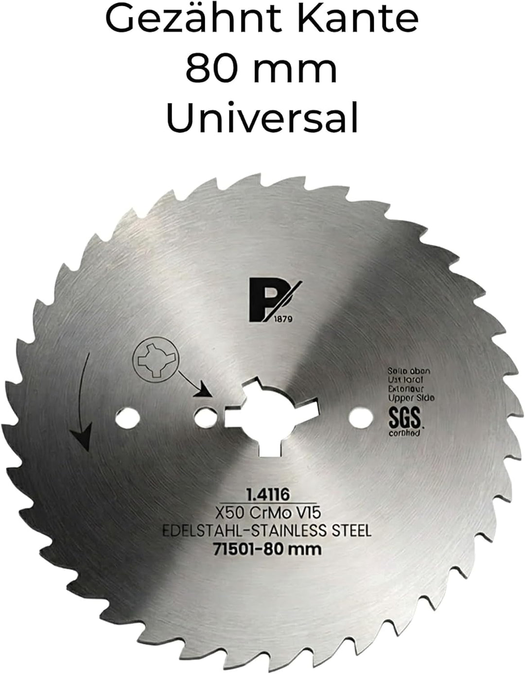 Pirge Kreismesser Universal 80 mm - Schärfstes Dönermesser aus Edelstahl in Premium Qualität (Gezähn