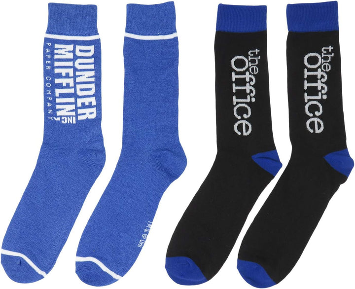 The Office TV Show Dunder Mifflin Logo 2 Paar Crew Socken Lizenzprodukt