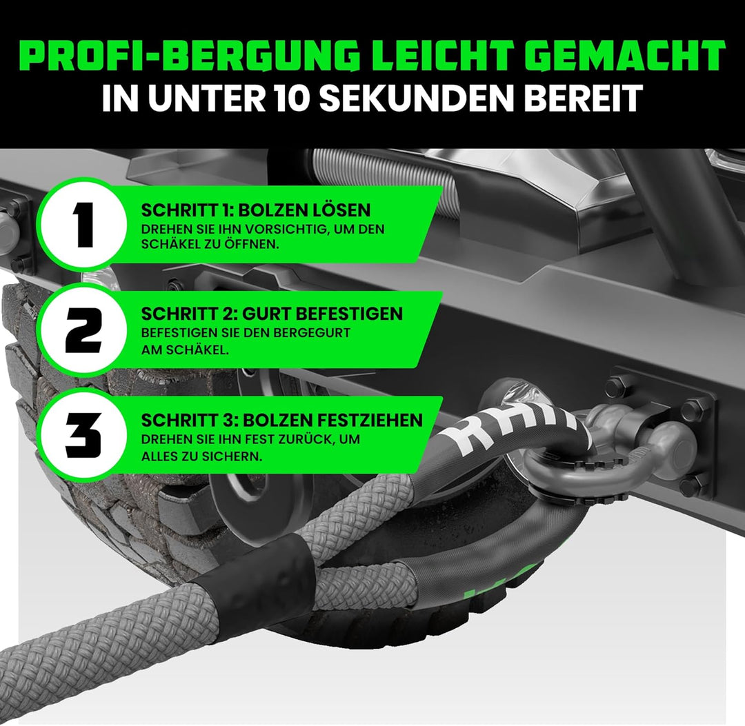 Rhino USA D-Ring-Schäkel (2 Pack) - 18.983kg Bruchfestigkeit - Schwerlast 1,9 cm Augbolzen Schäkeln