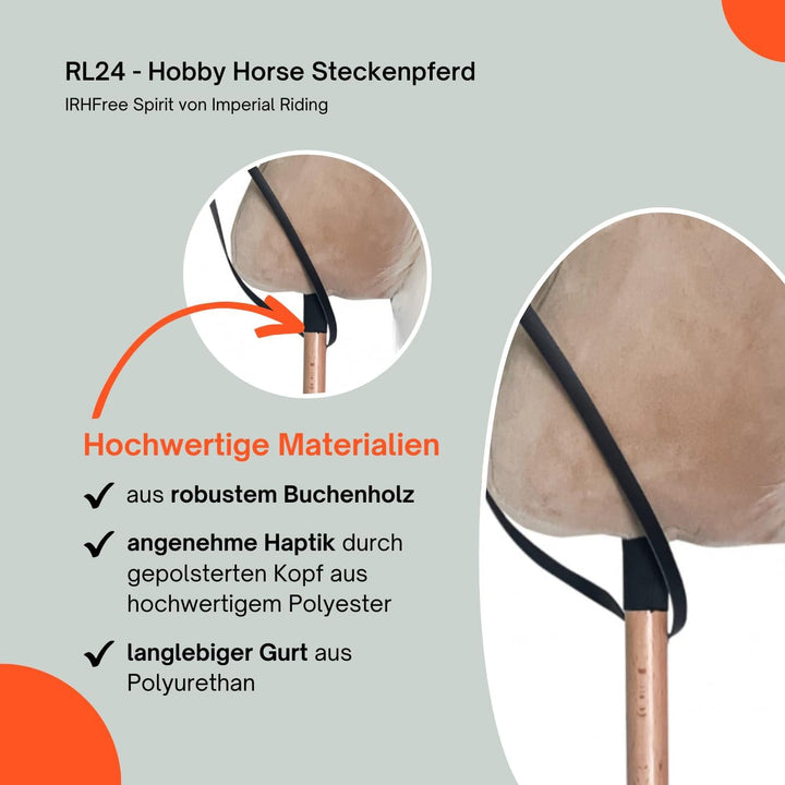 RL24 - Hobby Horse Pferde IRHFree Spirit von Imperial Riding – Steckenpferd – Spielpferd aus Plüsch