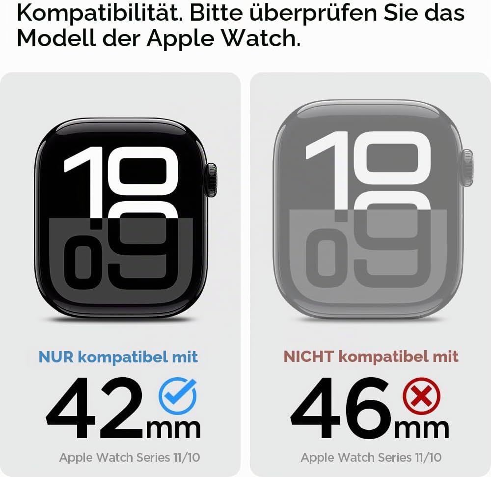 Spigen Rugged Armor Pro Hülle mit Armband Kompatibel mit Apple Watch 11/10 42mm (2025/2024) Schwarz,