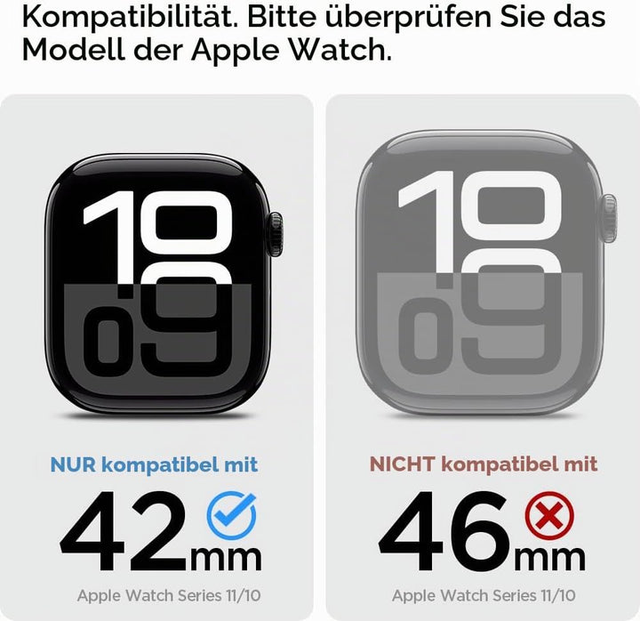 Spigen Rugged Armor Pro Hülle mit Armband Kompatibel mit Apple Watch 11/10 42mm (2025/2024) Schwarz,