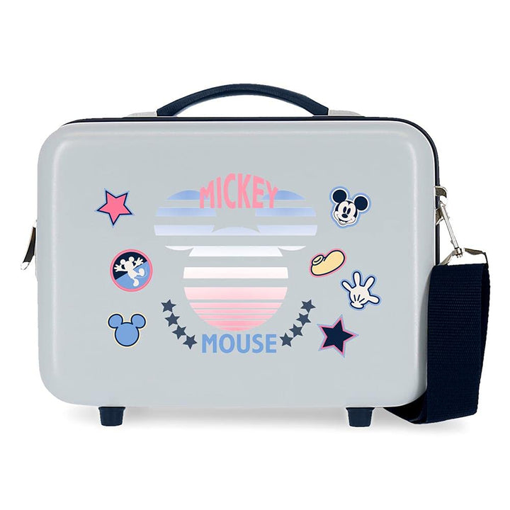 Disney Mickey Denim Kulturbeutel anpassbar mit Umhängetasche, Blau, 29 x 21 x 15 cm, starr, ABS 9,14