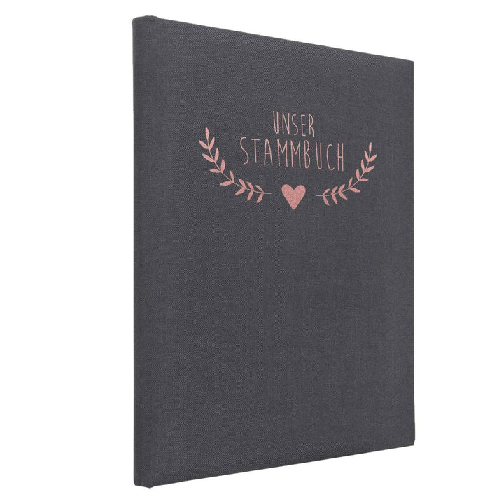 Hochzeitideal Stammbuch der Familie DIN A4 'Boho' Leinen (grau)