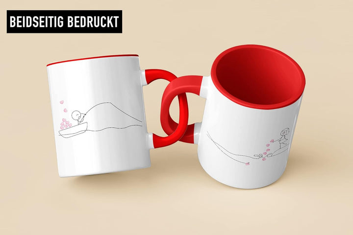 Trendation - Partner Tassen Set Geschenk für Sie Ihn Fernbeziehung Freundin Freund Valentinstagsgesc